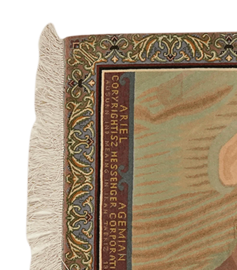 Tabriz Graphic · Handgeknüpft – Bunt, 76x55 cm