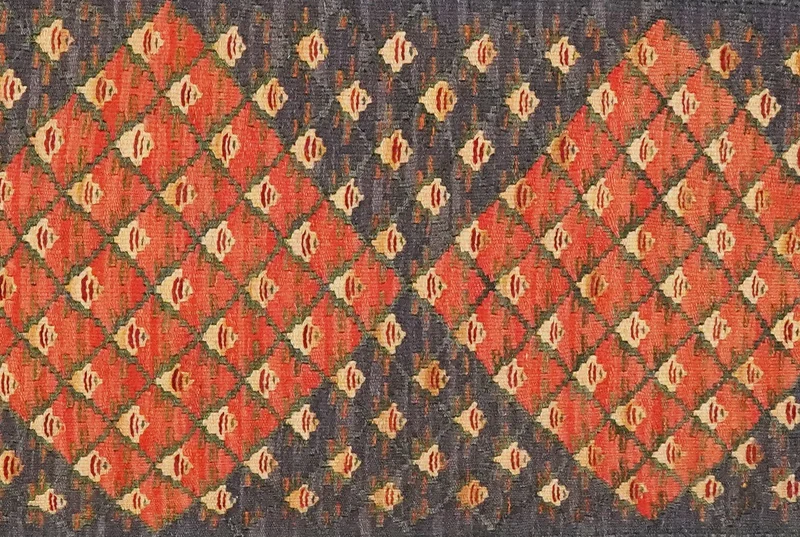 Kelim Senneh · Handgewebt – Blau, 91x61 cm