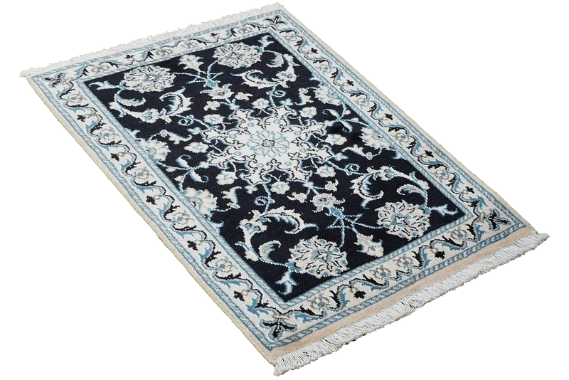 Nain 12La · Handgeknüpft – Blau, 87x59 cm