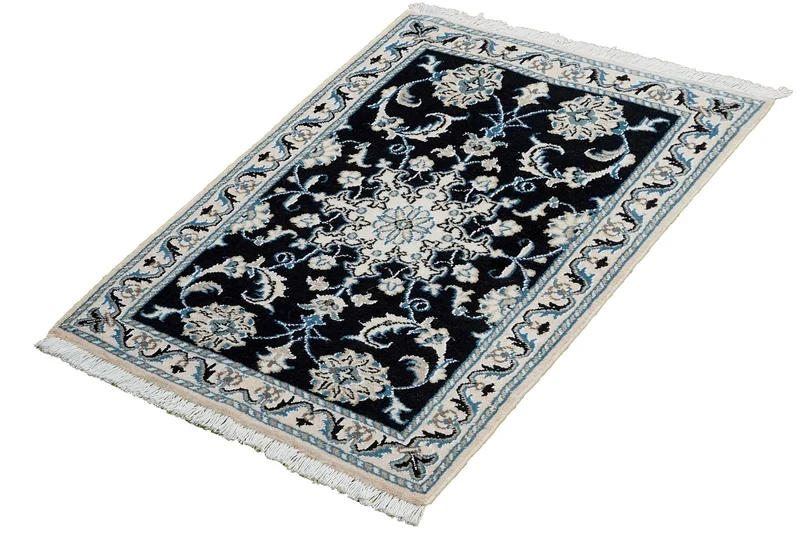 Nain 12La · Handgeknüpft – Blau, 87x59 cm