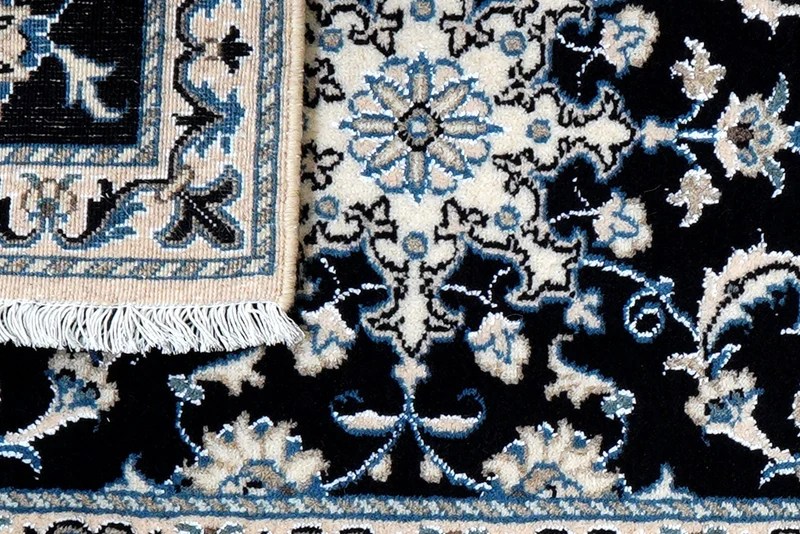 Nain 12La · Handgeknüpft – Blau, 87x59 cm