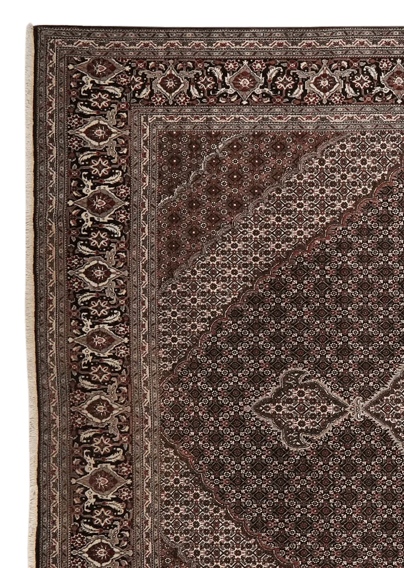 Tabriz 40 Raj · Handgeknüpft – Schwarz, 345x249 cm