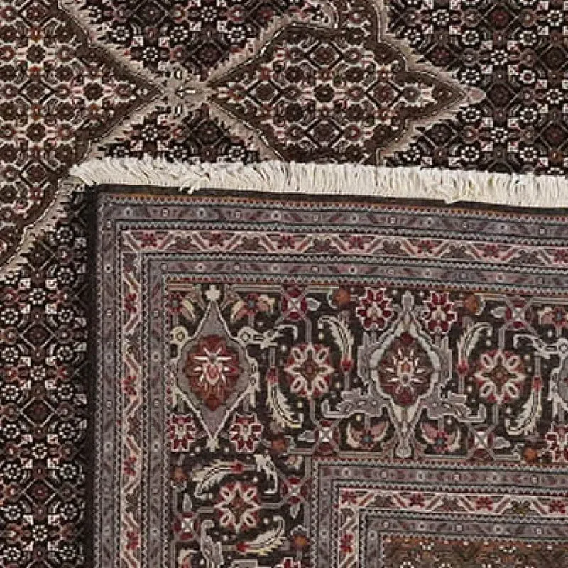 Tabriz 40 Raj · Handgeknüpft – Schwarz, 345x249 cm