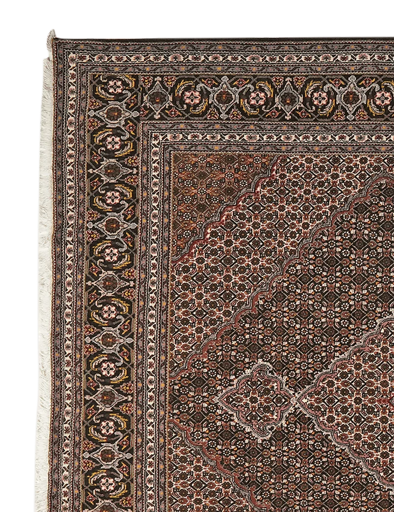Tabriz 40 Raj · Handgeknüpft – Braun, 244x198 cm