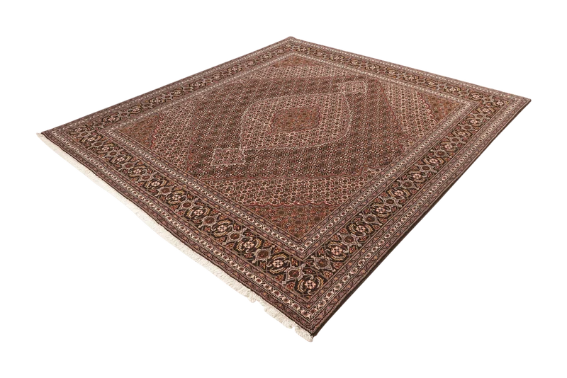 Tabriz 40 Raj · Handgeknüpft – Braun, 244x198 cm