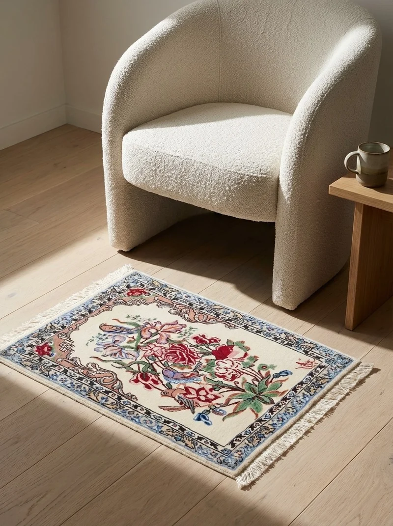 Isfahan · Handgeknüpft – Beige, 51x38 cm
