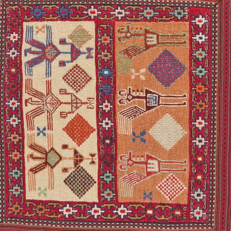 Kelim Pouf · Handgefertigt – Bunt, 90x90 cm