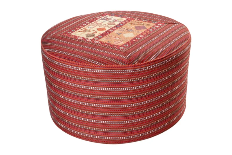 Kelim Pouf · Handgefertigt – Bunt, 90x90 cm
