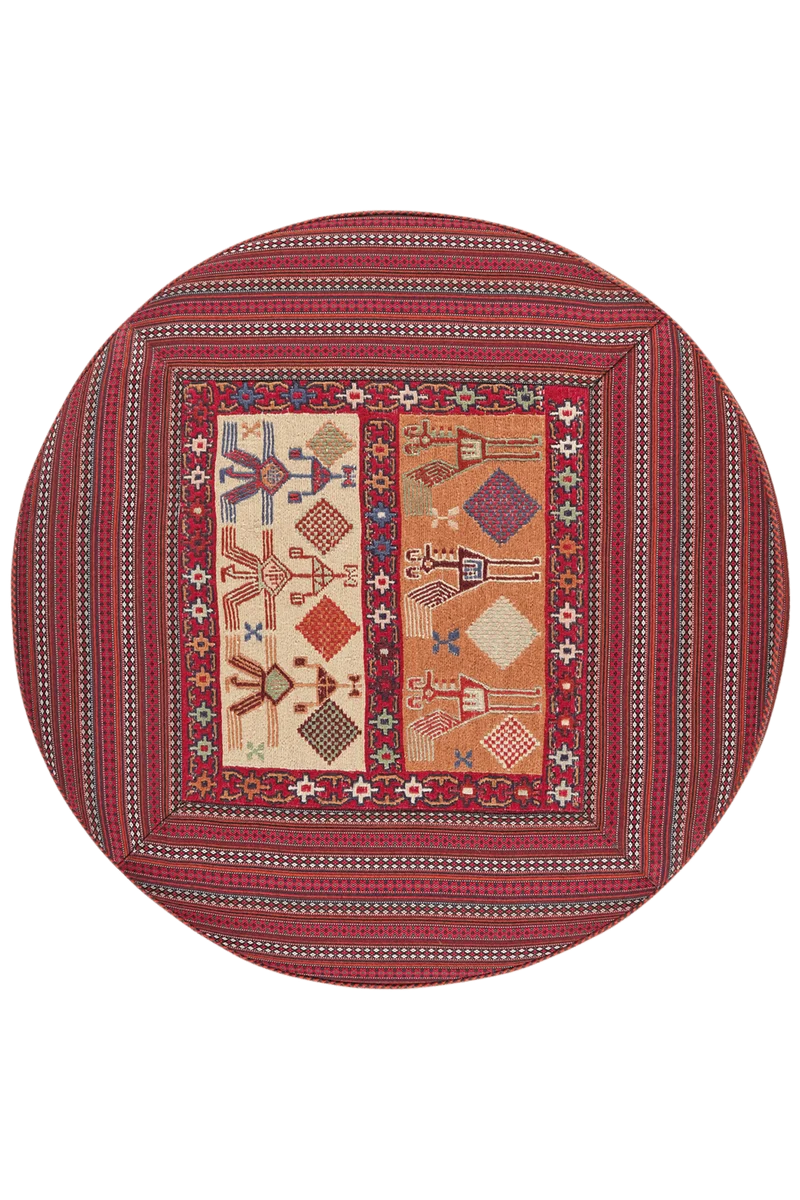 Kelim Pouf · Handgefertigt – Bunt, 90x90 cm