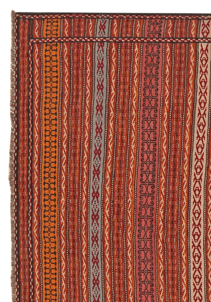 Kelim Kordi · Handgewebt – Orange, 242x160 cm