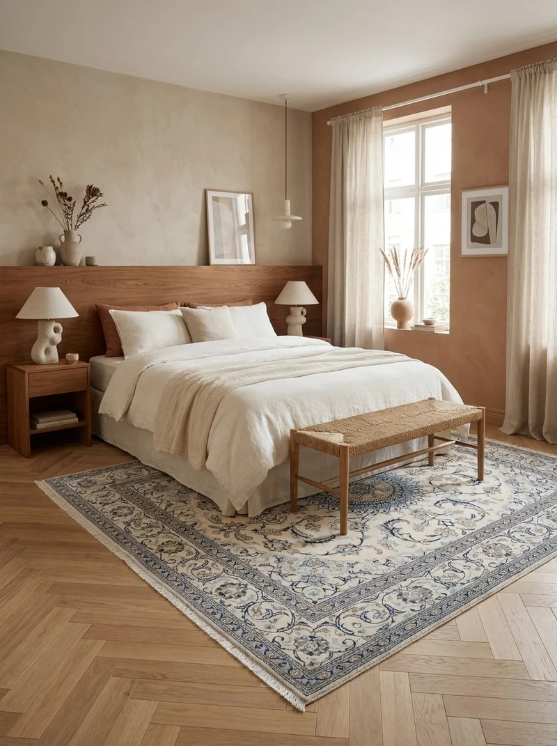 Nain 12La · Handgeknüpft – Beige, 299x239 cm