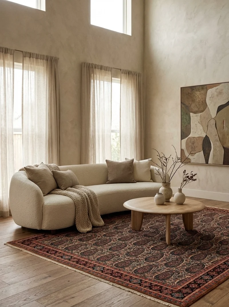 Senneh · Handgeknüpft – Beige, 200x138 cm