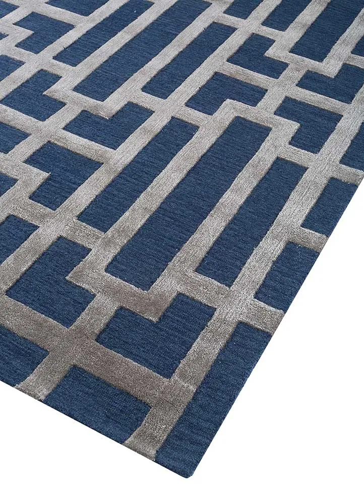 Wollteppich - 180 x 270 cm - blau