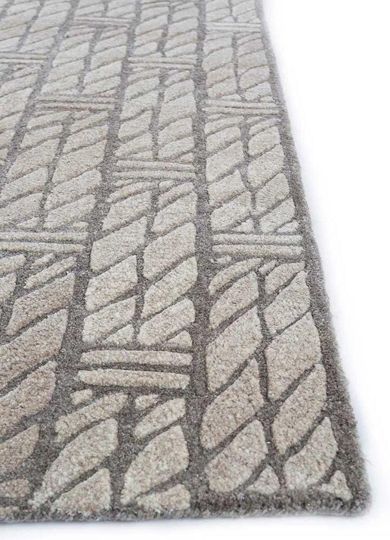 Wollteppich - 150 x 240 cm - dunkelbeige