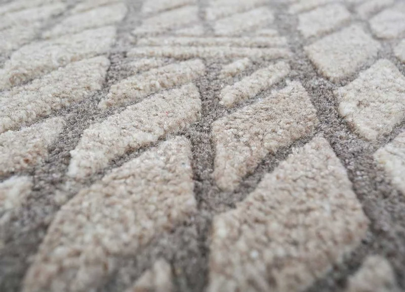 Wollteppich - 150 x 240 cm - dunkelbeige