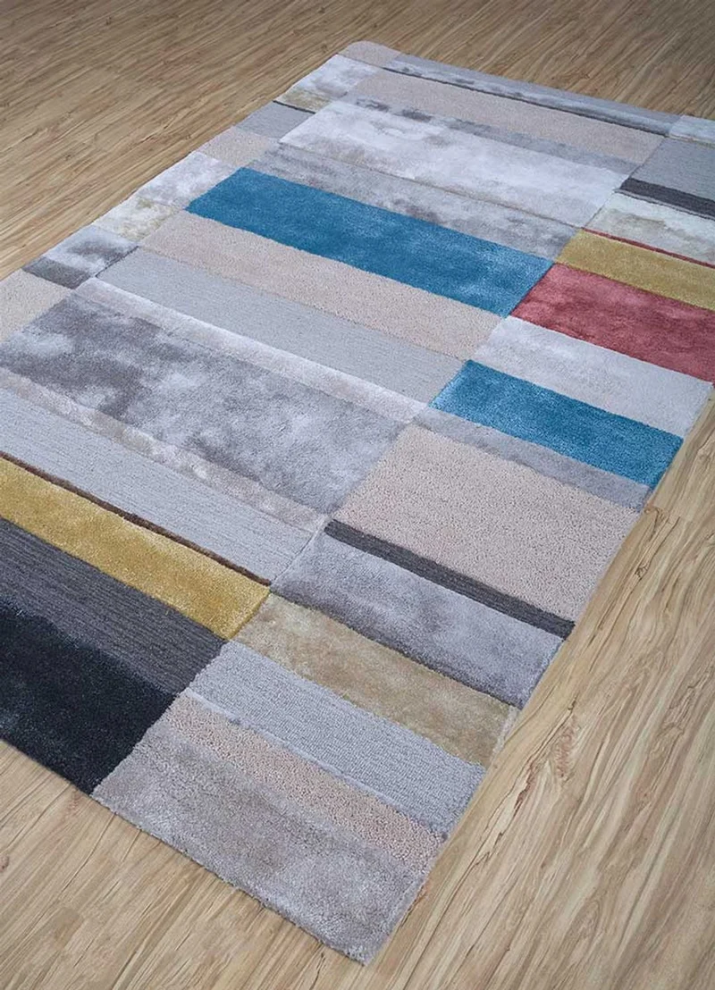 Wollteppich - 180 x 270 cm - silber