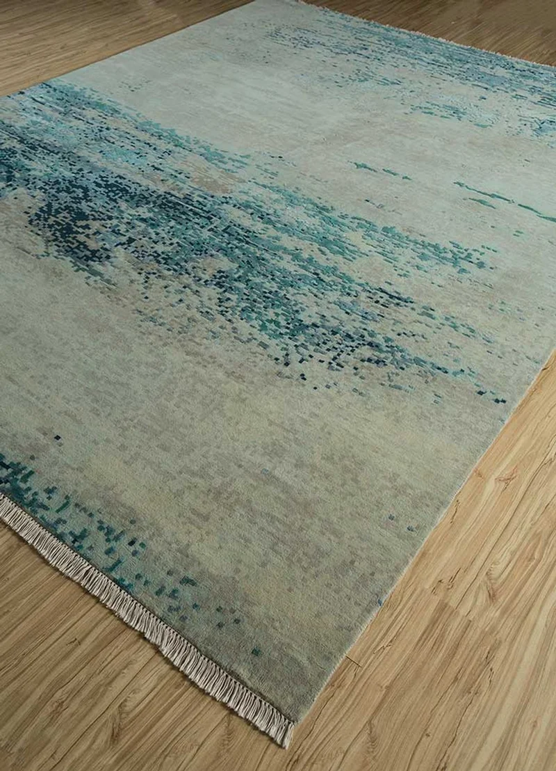 Wollteppich - 240 x 300 cm - blau