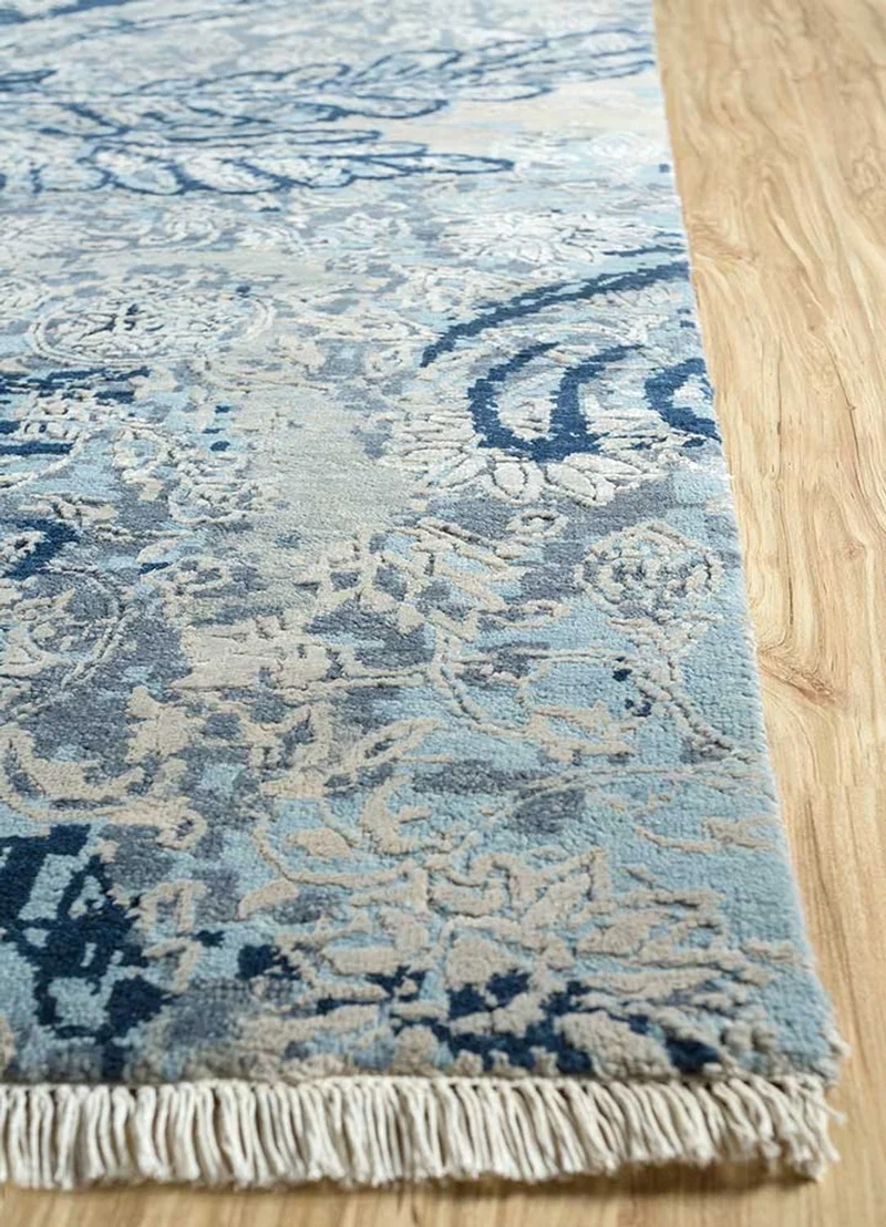 Wollteppich - 240 x 300 cm - blau