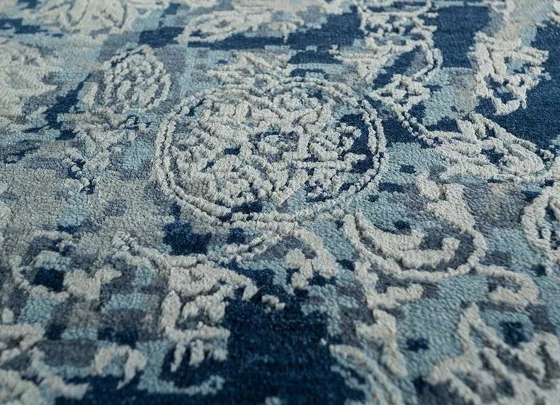 Wollteppich - 240 x 300 cm - blau