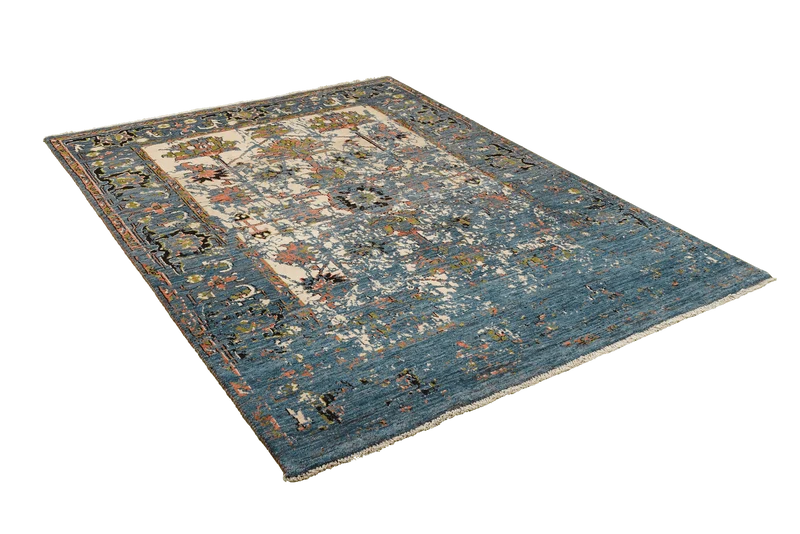 Rizbaf · Handgeknüpft – Blau, 205x155 cm