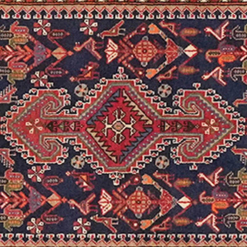 Nasrabad · Handgeknüpft – Blau, 395x81 cm