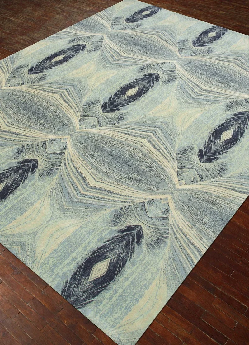 Wollteppich - 240 x 300 cm - hellblau