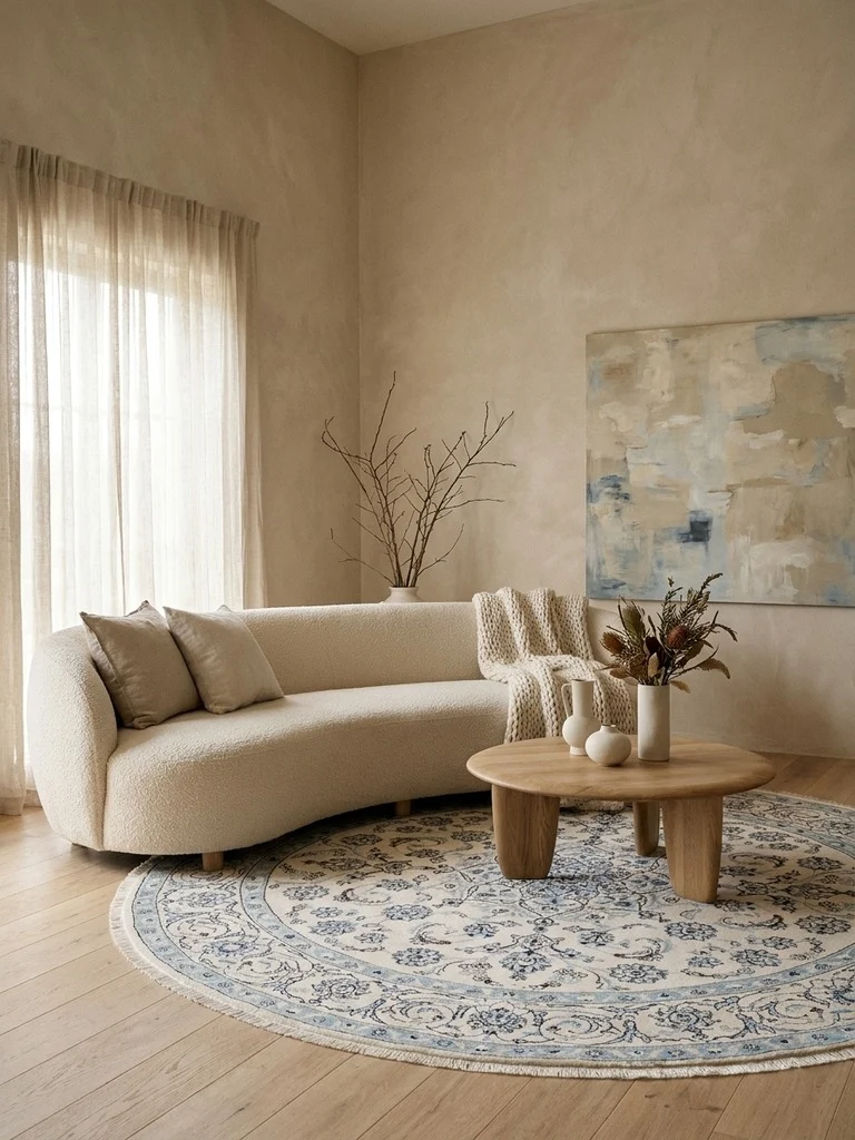 Nain · Handgeknüpft – Beige, 242x242 cm