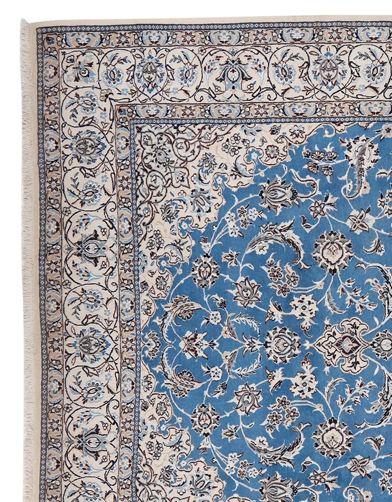 Nain 9La · Handgeknüpft – Blau, 316x211 cm
