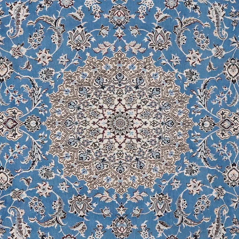 Nain 9La · Handgeknüpft – Blau, 316x211 cm
