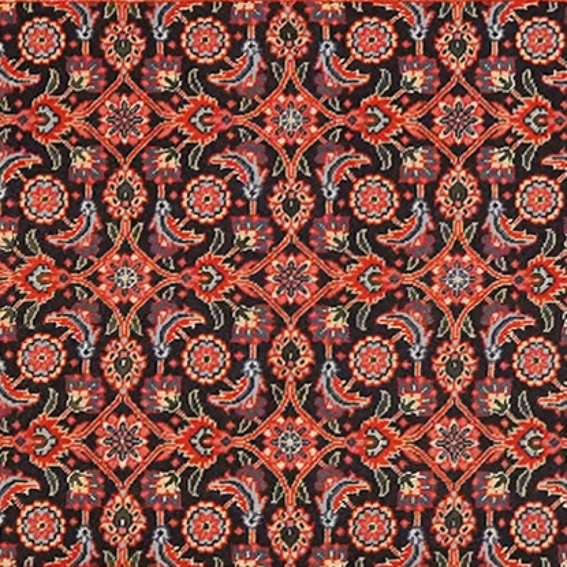 Tabriz 50 Raj · Handgeknüpft – Schwarz, 199x65 cm