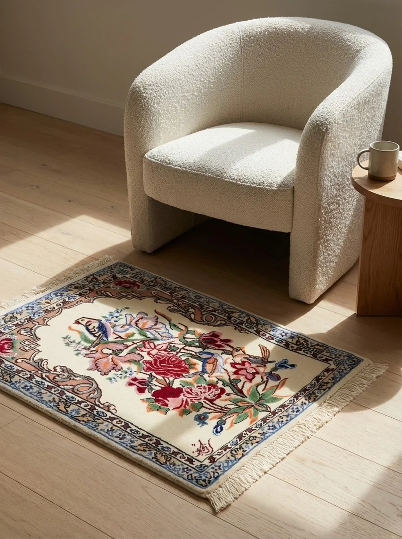 Isfahan · Handgeknüpft – Beige, 54x37 cm
