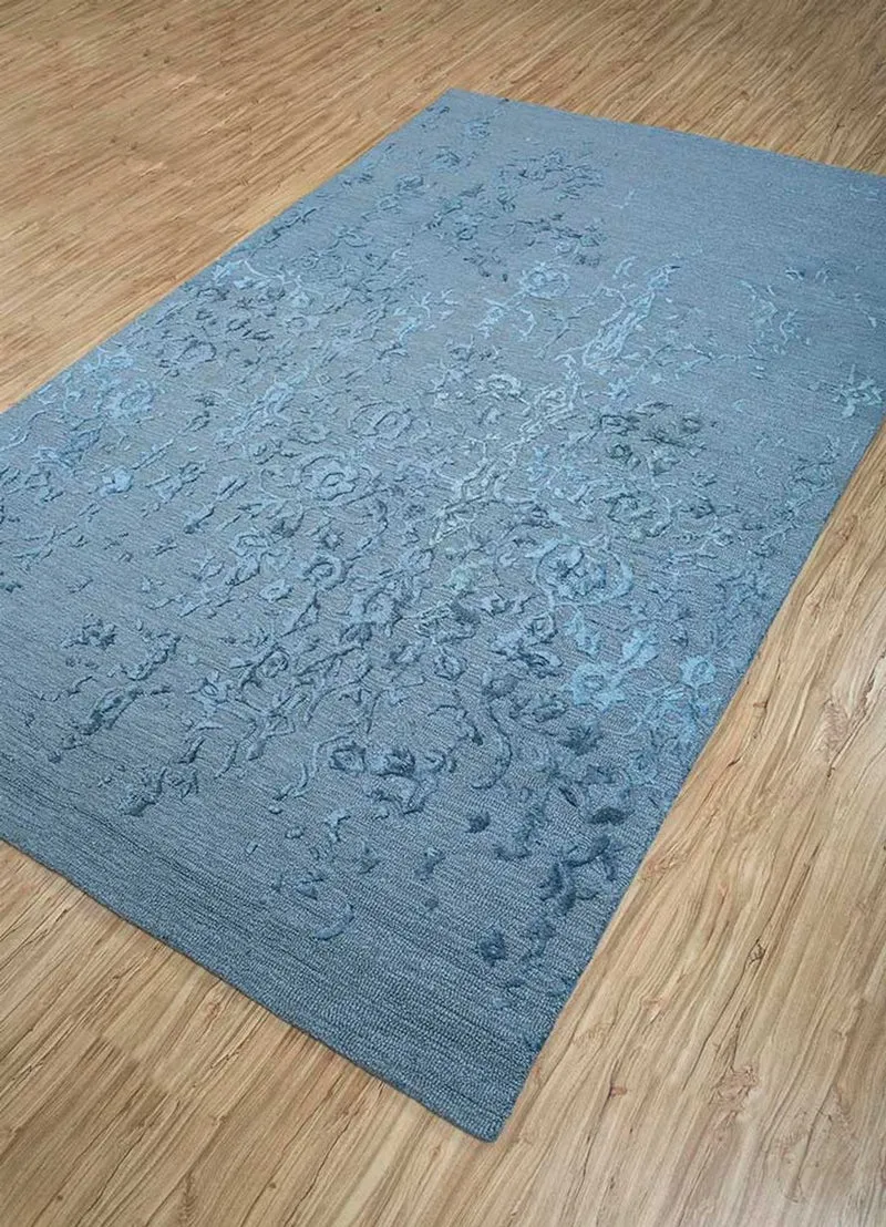 Wollteppich - 180 x 270 cm - blau