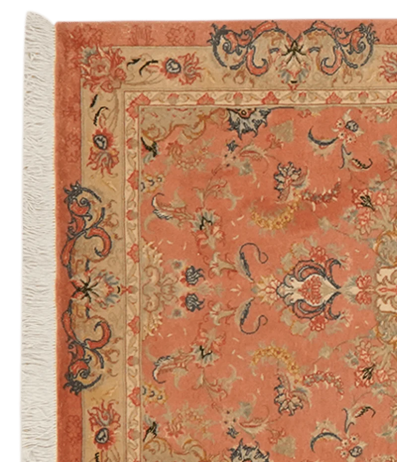 Tabriz 50 Raj · Handgeknüpft – Orange, 313x81 cm