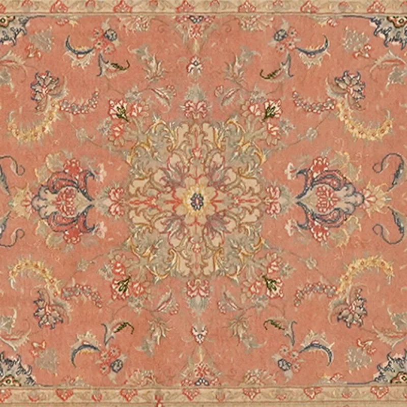 Tabriz 50 Raj · Handgeknüpft – Orange, 313x81 cm