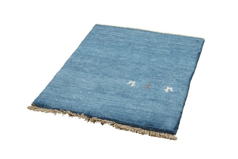 Gabbeh · Handgeknüpft – Blau, 87x75 cm
