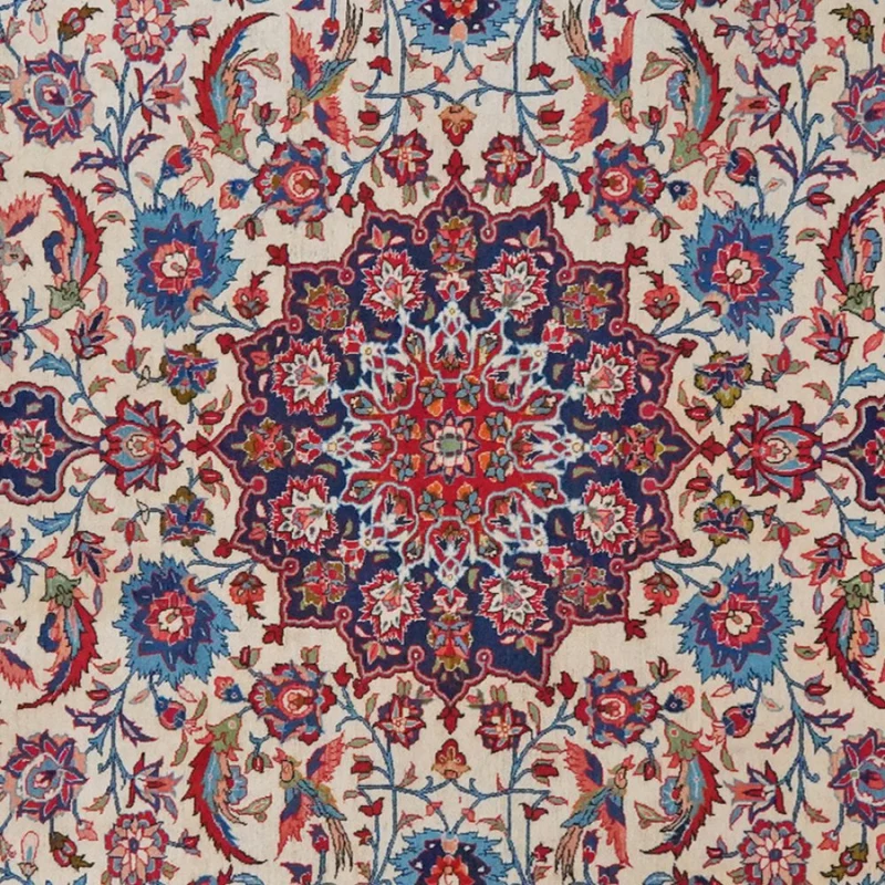 Isfahan · Handgeknüpft – Beige, 370x262 cm