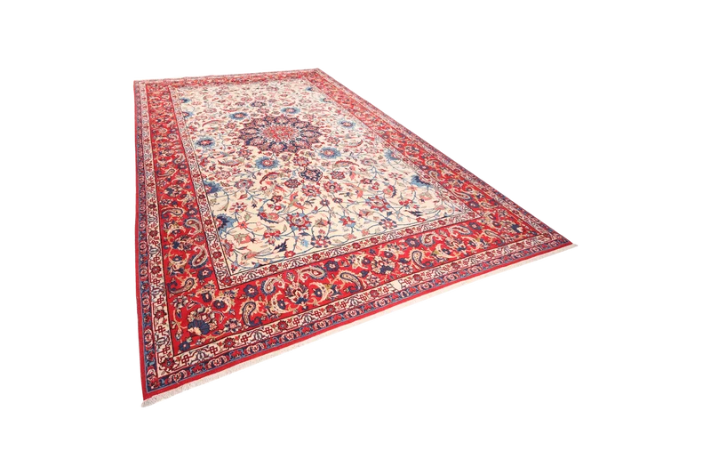 Isfahan · Handgeknüpft – Beige, 370x262 cm