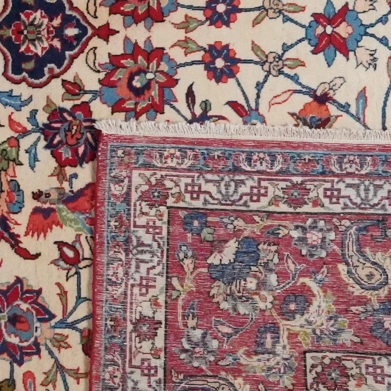 Isfahan · Handgeknüpft – Beige, 370x262 cm