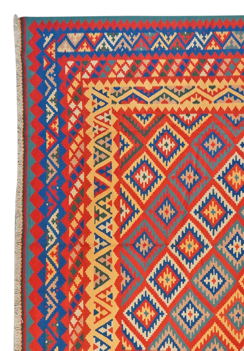 Kelim Gashgai · Handgewebt – Rot, 403x320 cm