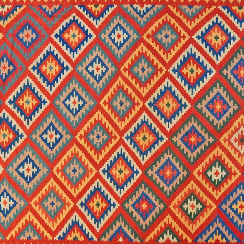 Kelim Gashgai · Handgewebt – Rot, 403x320 cm