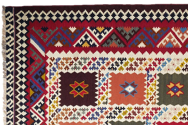 Kelim Gashgai Old · Handgewebt – Beige, 288x195 cm