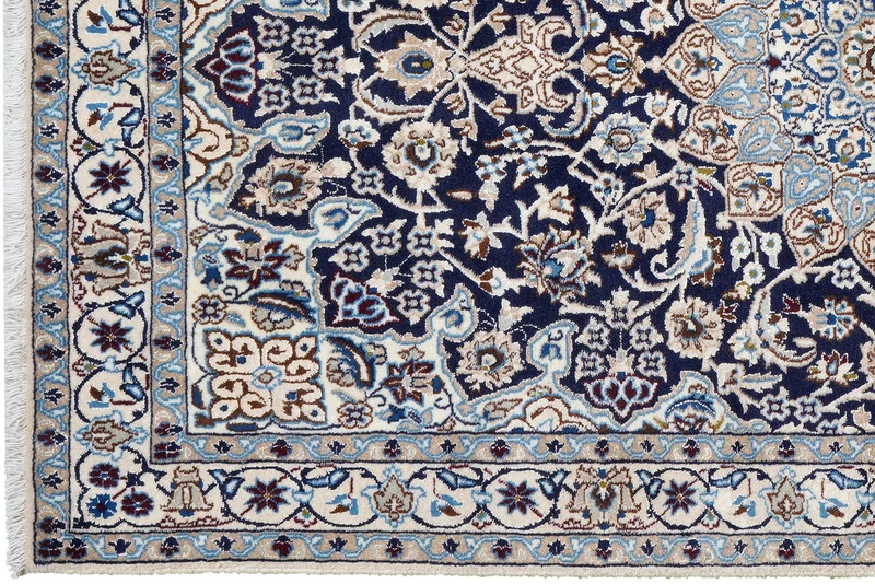 Nain 12La · Handgeknüpft – Blau, 197x118 cm