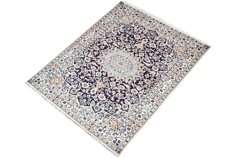 Nain 12La · Handgeknüpft – Blau, 197x118 cm