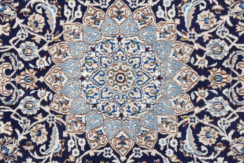 Nain 12La · Handgeknüpft – Blau, 197x118 cm