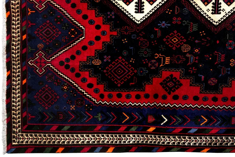 Afshar · Handgeknüpft – Blau, 233x162 cm