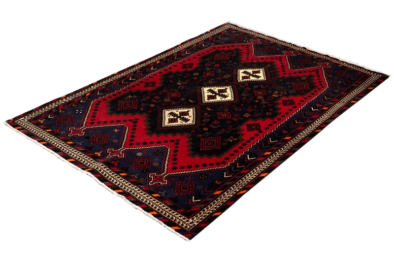 Afshar · Handgeknüpft – Blau, 233x162 cm