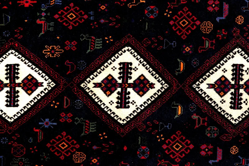 Afshar · Handgeknüpft – Blau, 233x162 cm