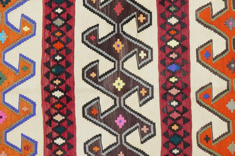 Kelim Gashgai Old · Handgewebt – Bunt, 259x149 cm