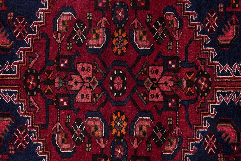 Khamseh · Handgeknüpft – Blau, 202x135 cm