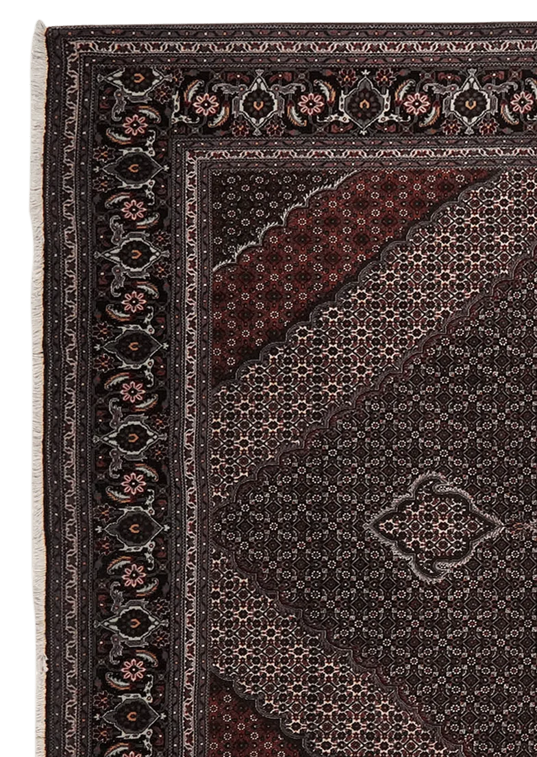 Tabriz 40 Raj · Handgeknüpft – Schwarz, 359x250 cm